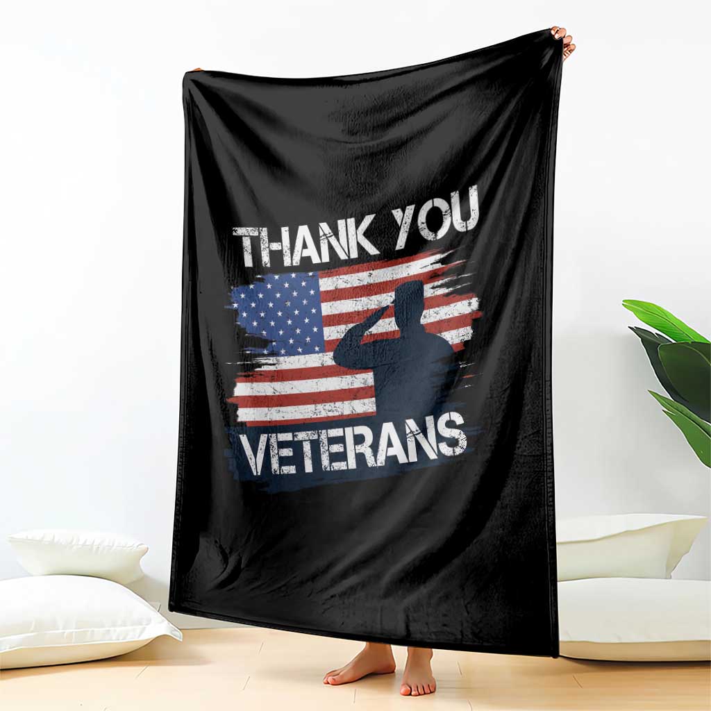 Thank You Veterans Throw Blanket Never Forget Veterans Military Appreciation US Flag TS10 Print Your Wear