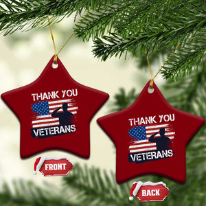 Thank You Veterans Ceramic Ornament Never Forget Veterans Military Appreciation US Flag TS10 Print Your Wear