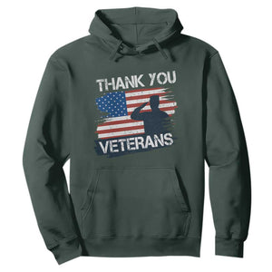 Thank You Veterans Hoodie Never Forget Veterans Military Appreciation US Flag TS10 Dark Forest Green Print Your Wear