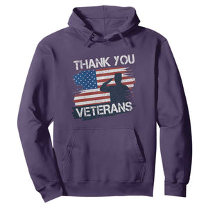 Thank You Veterans Hoodie Never Forget Veterans Military Appreciation US Flag TS10 Purple Print Your Wear