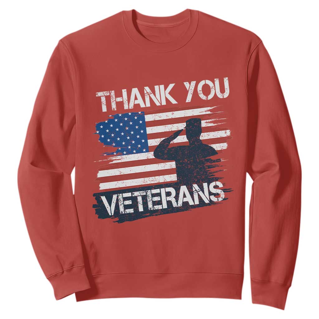 Thank You Veterans Sweatshirt Never Forget Veterans Military Appreciation US Flag TS10 Red Print Your Wear