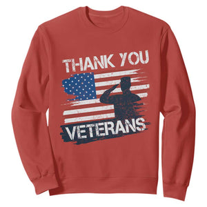 Thank You Veterans Sweatshirt Never Forget Veterans Military Appreciation US Flag TS10 Red Print Your Wear
