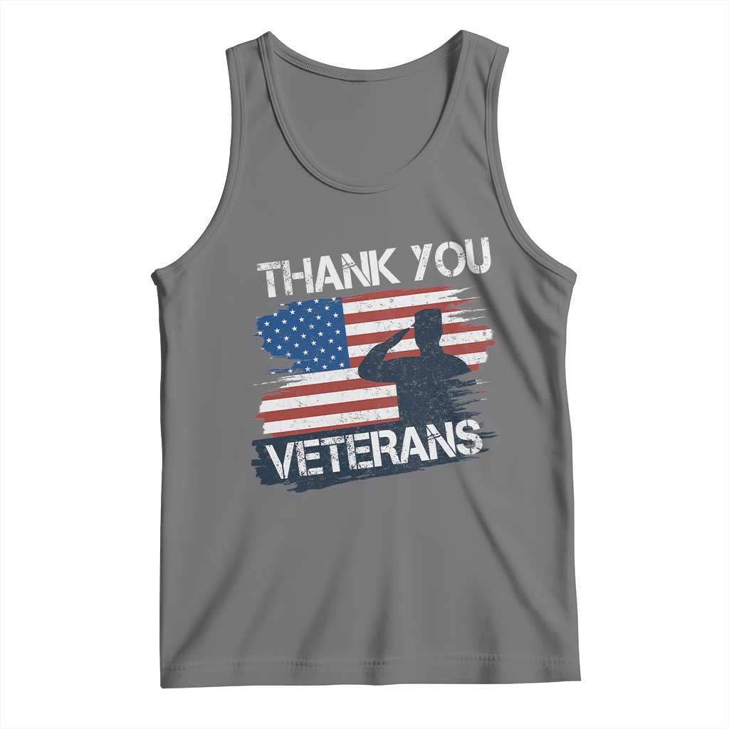 Thank You Veterans Tank Top Never Forget Veterans Military Appreciation US Flag TS10 Black Heather Print Your Wear