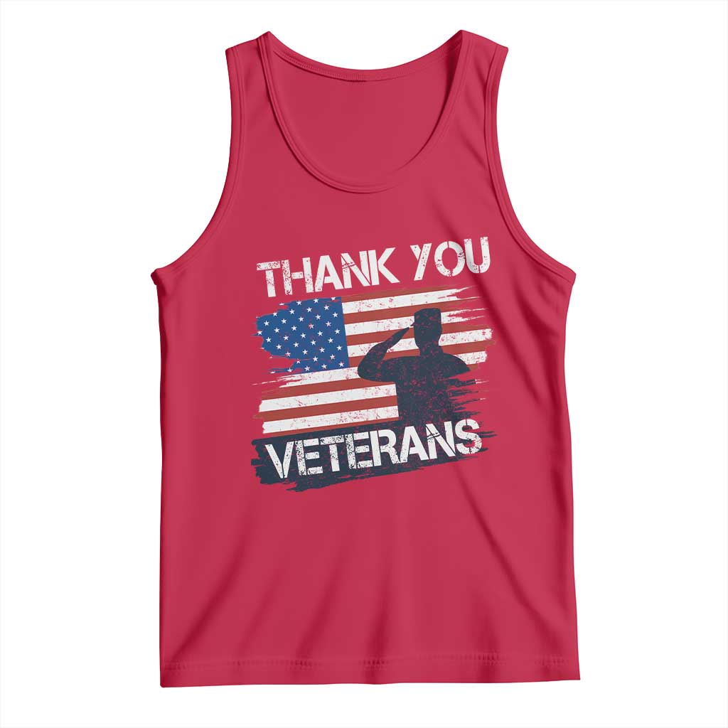 Thank You Veterans Tank Top Never Forget Veterans Military Appreciation US Flag TS10 Red Print Your Wear