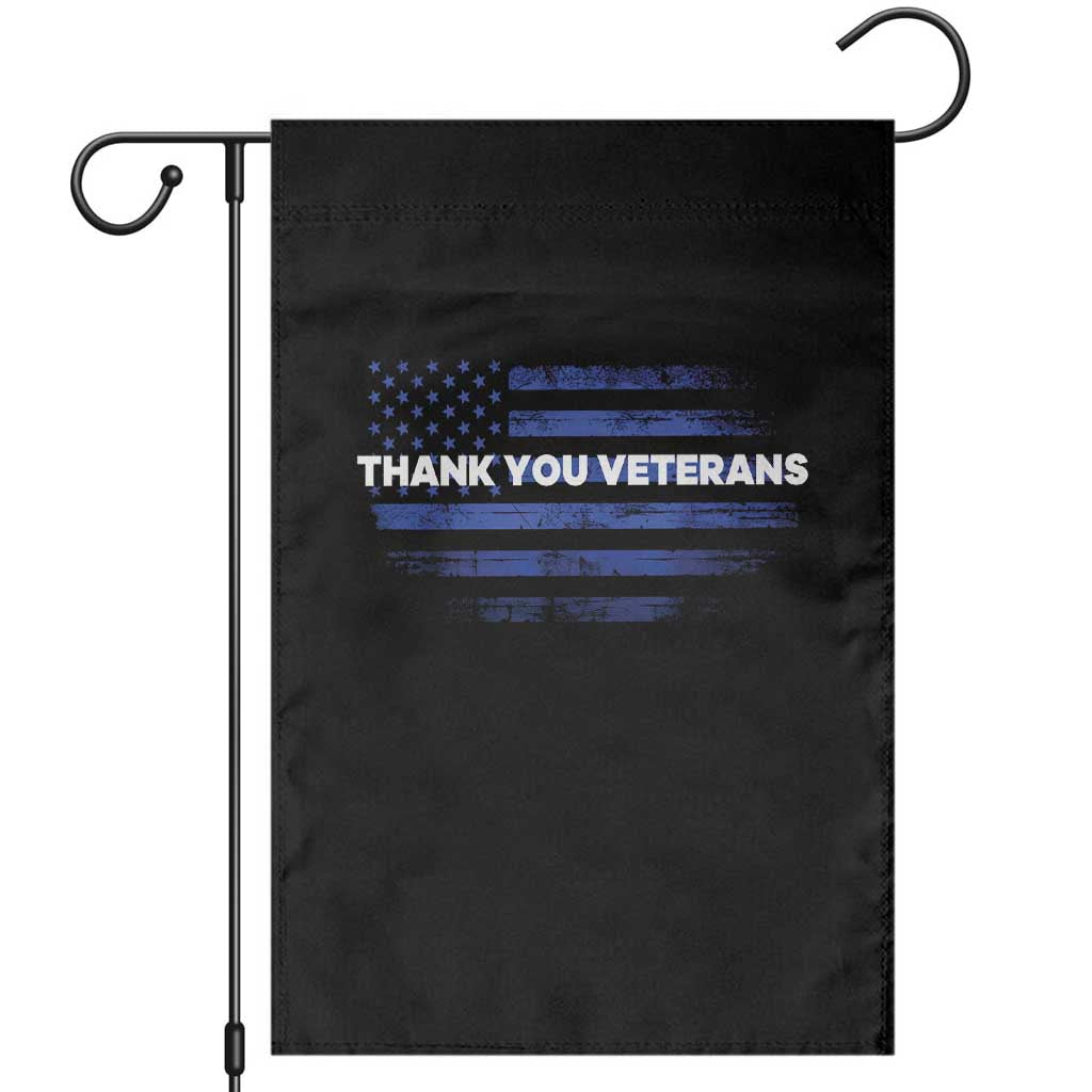 Thank You Veterans Garden Flag Never Forget Veterans Day Grunge American Flag TS10 Black Print Your Wear