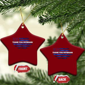 Thank You Veterans Ceramic Ornament Never Forget Veterans Day Grunge American Flag TS10 Print Your Wear
