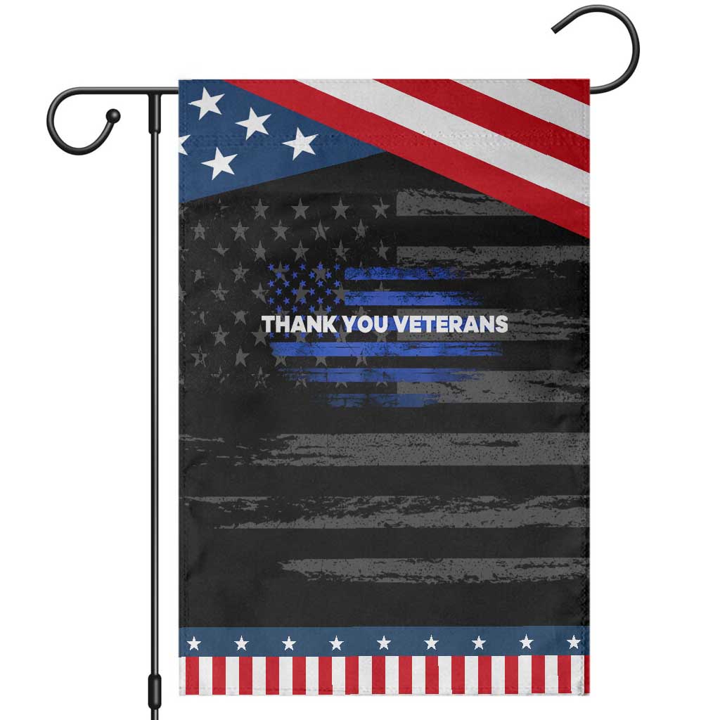 Thank You Veterans Garden Flag Never Forget Veterans Day Grunge American Flag TS10 Distressed Black Blue Print Your Wear