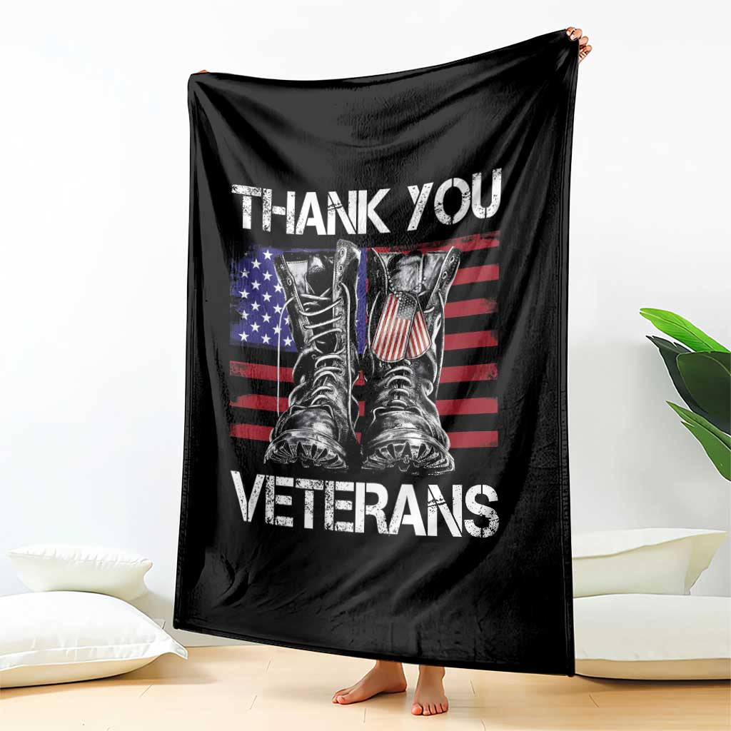 Thank You Veterans Throw Blanket American Flag Military Supportive Veterans Day TS10 Print Your Wear