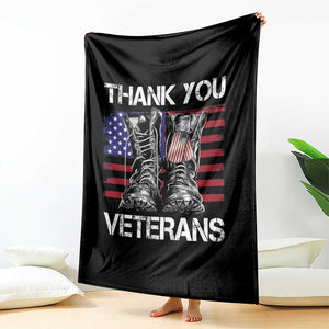 Thank You Veterans Throw Blanket American Flag Military Supportive Veterans Day TS10 Print Your Wear