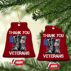 Thank You Veterans Ceramic Ornament American Flag Military Supportive Veterans Day TS10 Print Your Wear