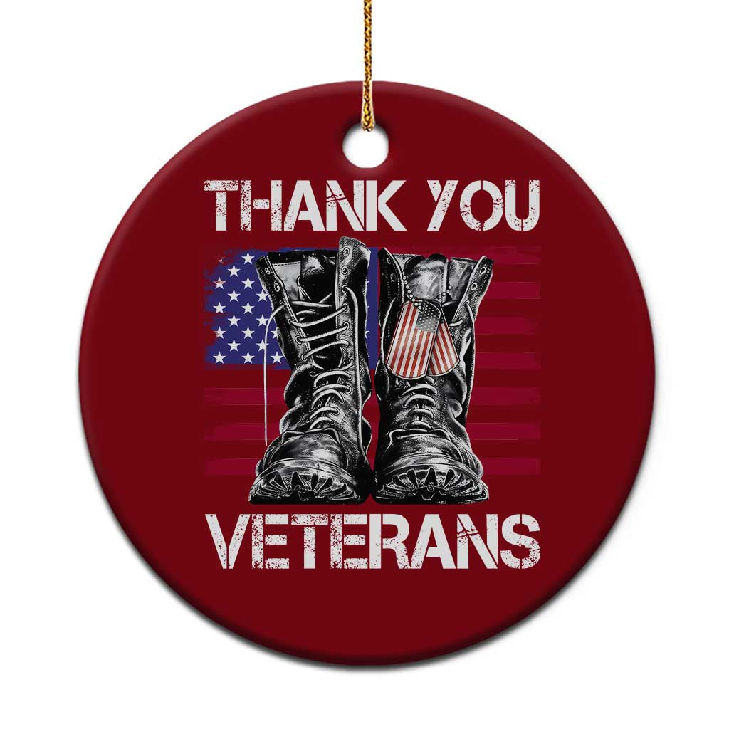Thank You Veterans Ceramic Ornament American Flag Military Supportive Veterans Day TS10 1pc Red Print Your Wear