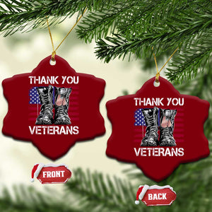 Thank You Veterans Ceramic Ornament American Flag Military Supportive Veterans Day TS10 Print Your Wear