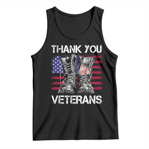 Thank You Veterans Tank Top American Flag Military Supportive Veterans Day TS10 Black Print Your Wear