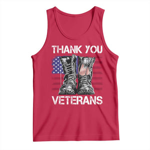 Thank You Veterans Tank Top American Flag Military Supportive Veterans Day TS10 Red Print Your Wear
