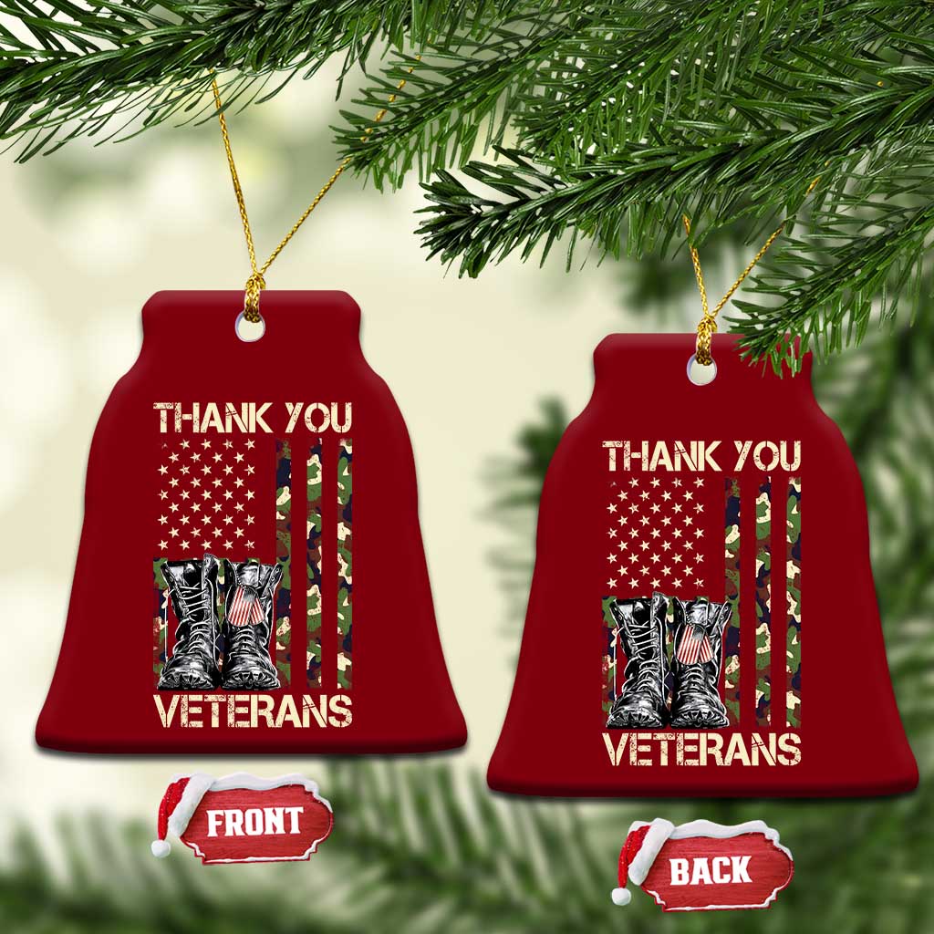 Thank You Veterans Ceramic Ornament Camo American Flag Military Supportive Veterans Day TS10 Print Your Wear