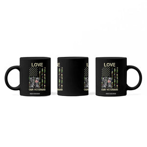 Love Our Veterans Coffee Mug Camo American Flag Military Supportive Veterans Day TS10 Print Your Wear