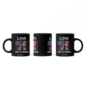 Love Our Veterans Coffee Mug American Flag Military Supportive Veterans Day TS10 Print Your Wear