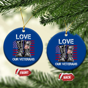 Love Our Veterans Ceramic Ornament American Flag Military Supportive Veterans Day TS10 1pc Blue Print Your Wear