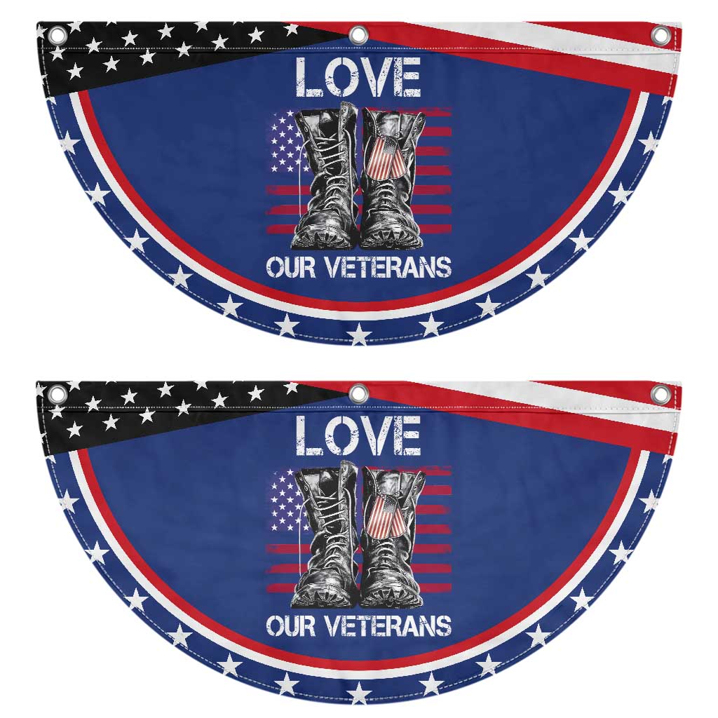 Love Our Veterans Patriotic Fan Flag American Flag Military Supportive Veterans Day TS10 2pcs pack Classic Navy Print Your Wear