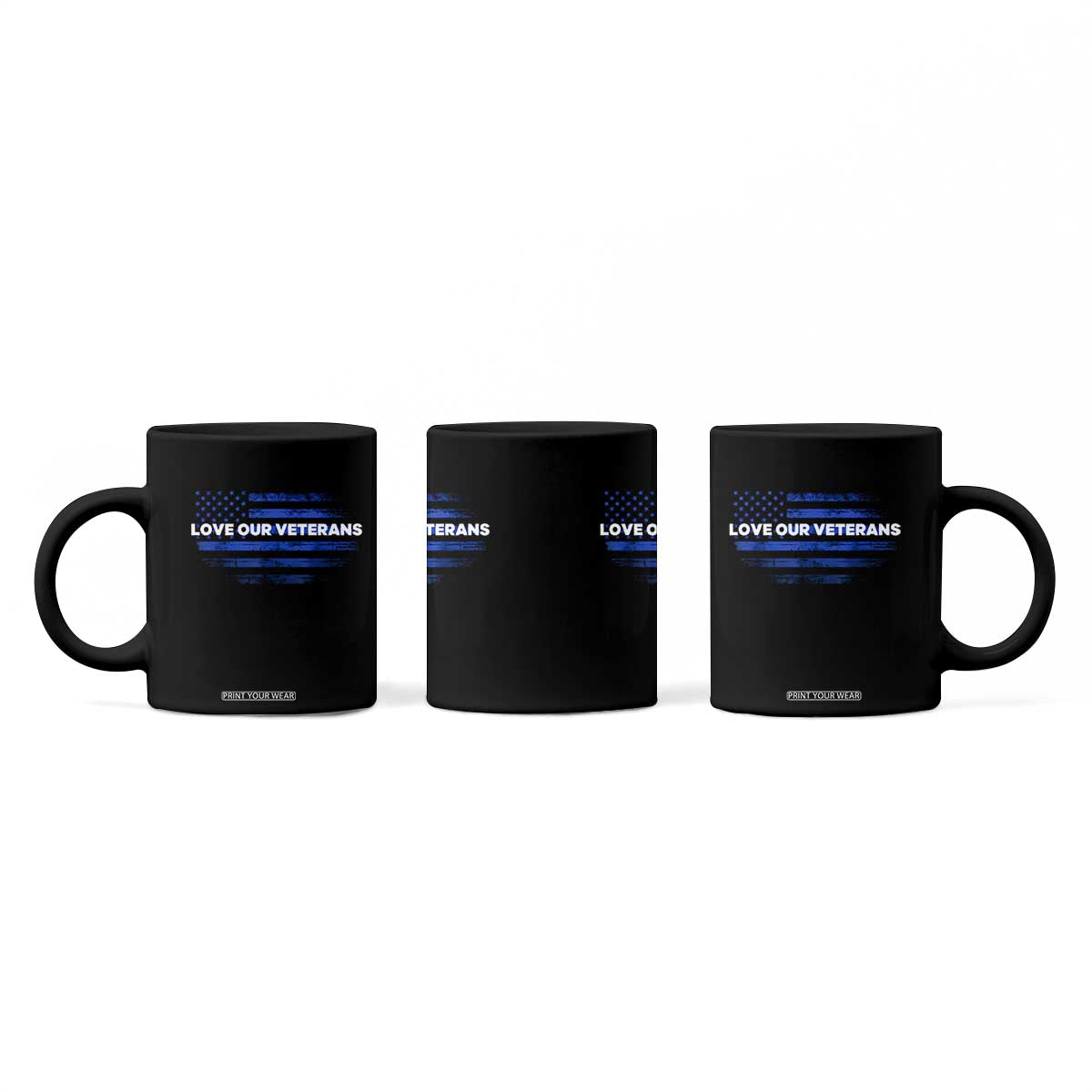 Love Our Veterans Coffee Mug Veterans Day Grunge American Flag TS10 Print Your Wear