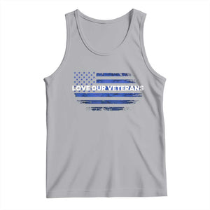 Love Our Veterans Tank Top Veterans Day Grunge American Flag TS10 Athletic Heather Print Your Wear