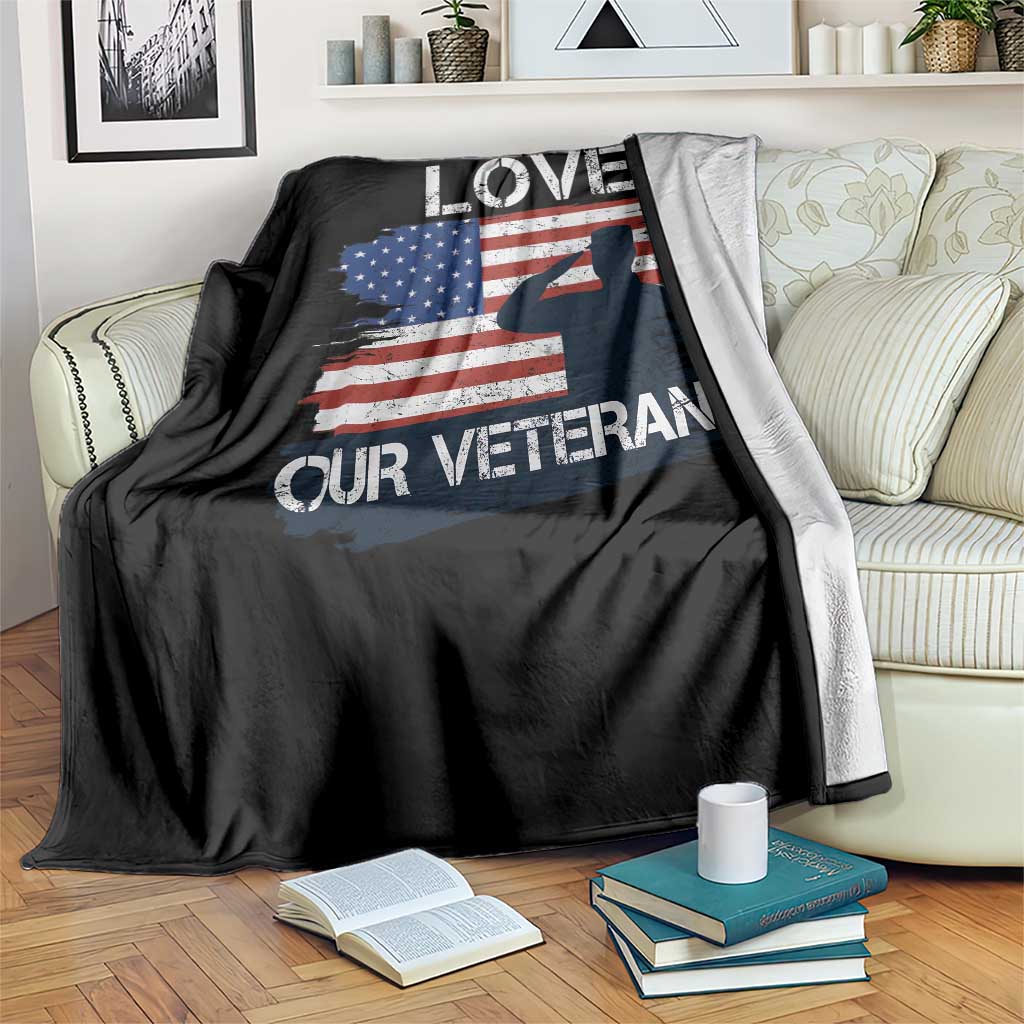 Love Our Veterans Throw Blanket Veterans Day Military Appreciation US Flag TS10 Print Your Wear
