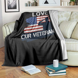 Love Our Veterans Throw Blanket Veterans Day Military Appreciation US Flag TS10 Print Your Wear