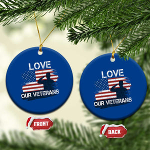 Love Our Veterans Ceramic Ornament Veterans Day Military Appreciation US Flag TS10 1pc Blue Print Your Wear