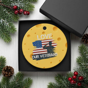 Love Our Veterans Ceramic Ornament Veterans Day Military Appreciation US Flag TS10 1pc Yellow Cheese Print Your Wear