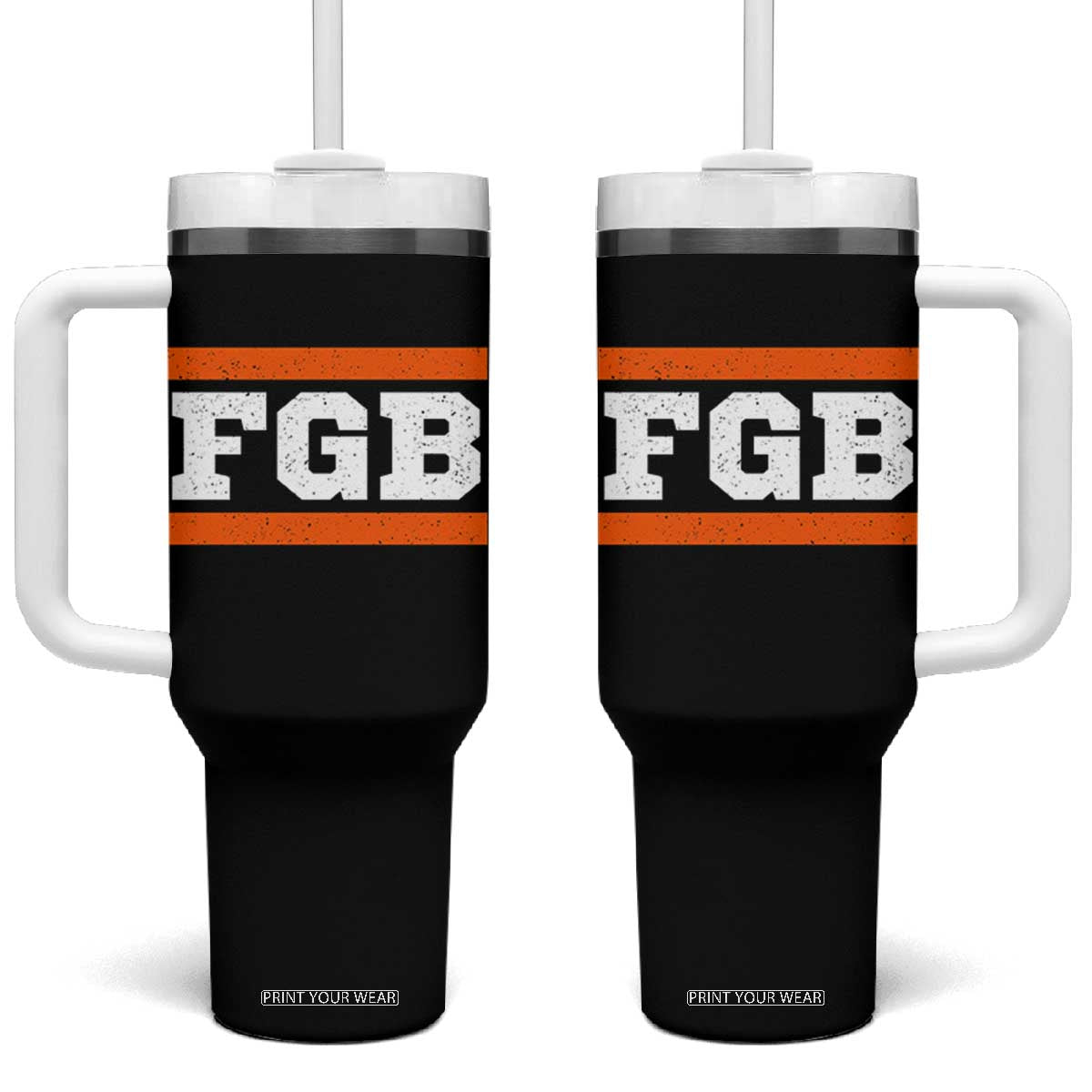 BF Game Day Tumbler With Handle FGB Football Fans TS10 One Size: 40 oz Black Print Your Wear