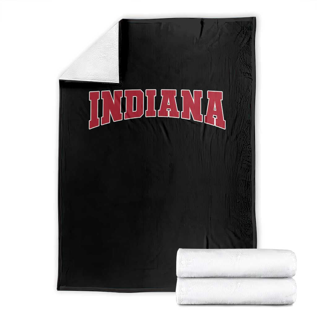 Retro Indiana Throw Blanket Vintage Athletic Sports Style 80s 90s Red Design TS10 Black Print Your Wear