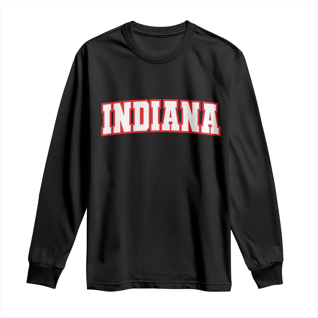 Indiana Fan Long Sleeve Shirt Vintage Athletic Sports Game Day TS10 Black Print Your Wear