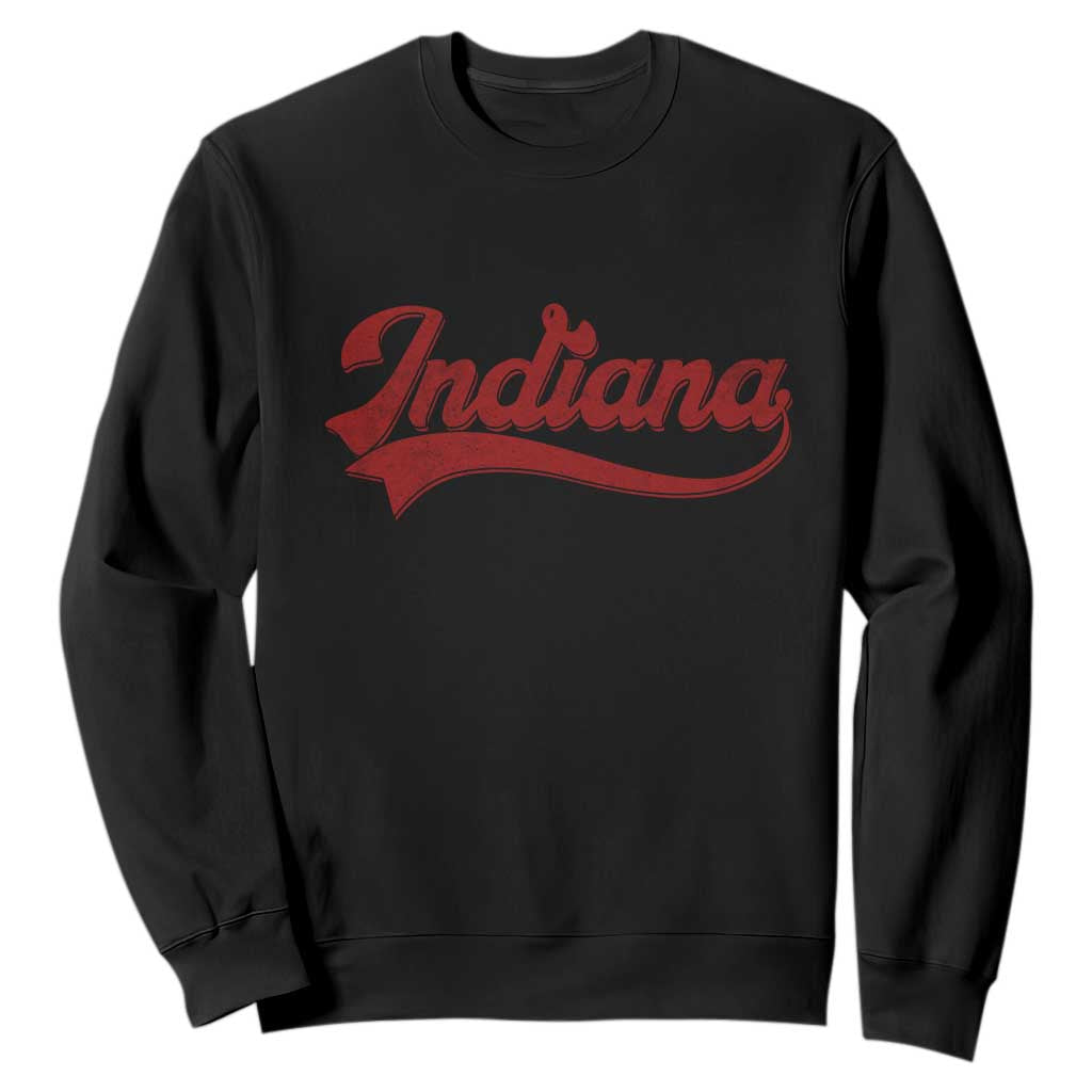 Retro Indiana Sweatshirt Vintage City Athletic Sports Game Day TS10 Black Print Your Wear