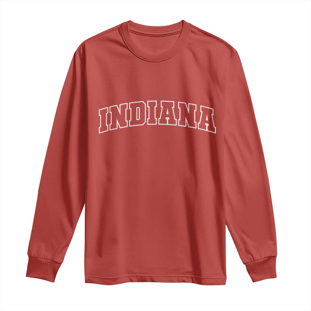 Indiana Long Sleeve Shirt Vintage Athletic Sports Game Day TS10 Red Print Your Wear