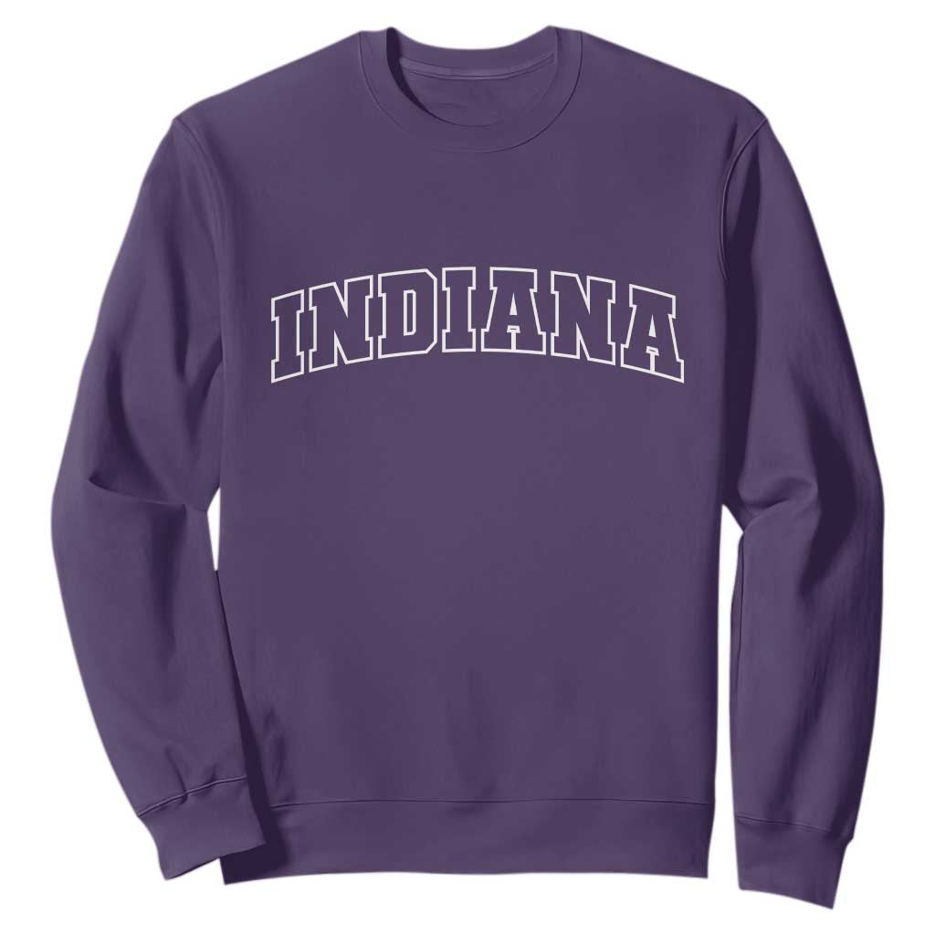 Indiana Sweatshirt Vintage Athletic Sports Game Day TS10 Purple Print Your Wear