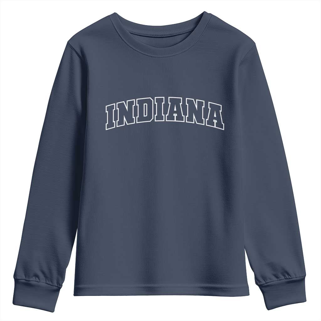 Indiana Youth Sweatshirt Vintage Athletic Sports Game Day TS10 Navy Print Your Wear