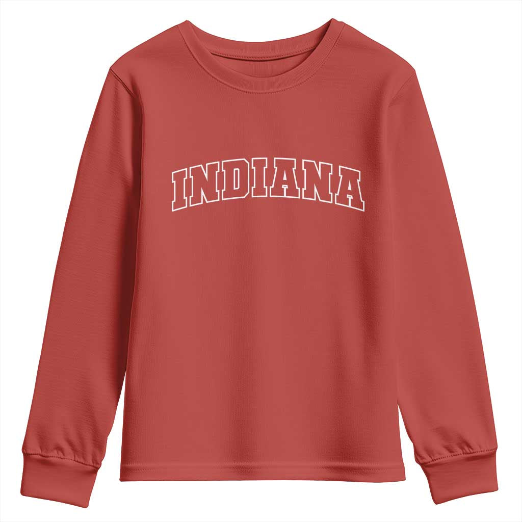 Indiana Youth Sweatshirt Vintage Athletic Sports Game Day TS10 Red Print Your Wear