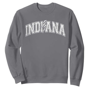 Indiana Fan Sweatshirt Vintage City Game Day Lightning Bolt Checkered Varsity TS10 Charcoal Print Your Wear