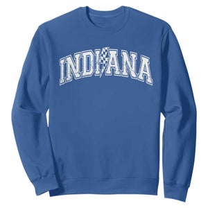 Indiana Fan Sweatshirt Vintage City Game Day Lightning Bolt Checkered Varsity TS10 Royal Blue Print Your Wear