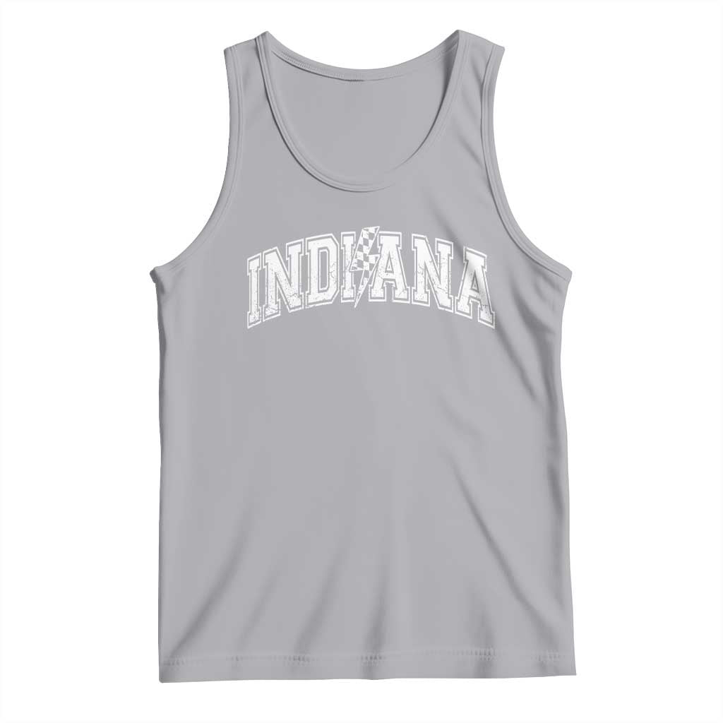 Indiana Fan Tank Top Vintage City Game Day Lightning Bolt Checkered Varsity TS10 Athletic Heather Print Your Wear