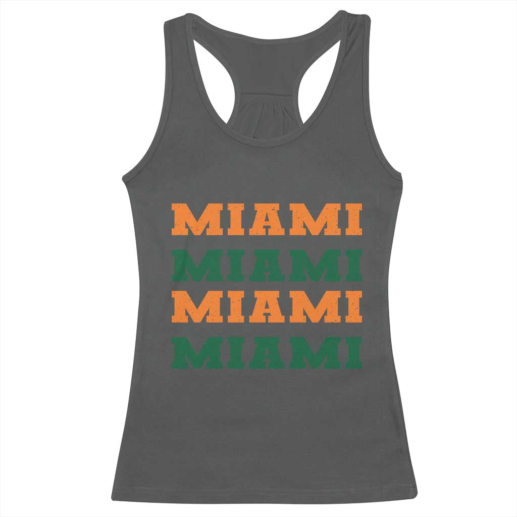 Miami Racerback Tank Top Retro Florida FL Vintage Athletic Sports TS10 Dark Heather Print Your Wear