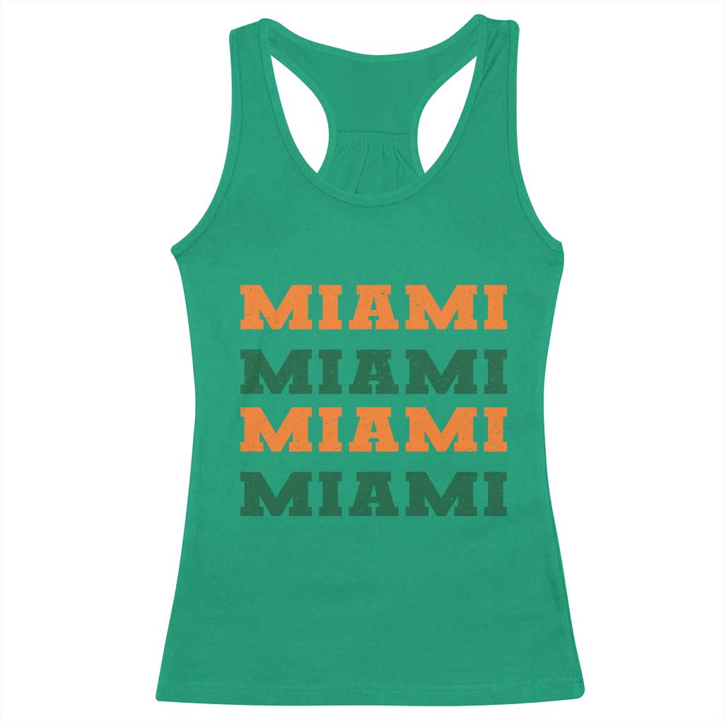 Miami Racerback Tank Top Retro Florida FL Vintage Athletic Sports TS10 Irish Green Print Your Wear