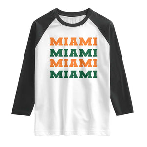 Miami Raglan Shirt Retro Florida FL Vintage Athletic Sports TS10 White Black Print Your Wear