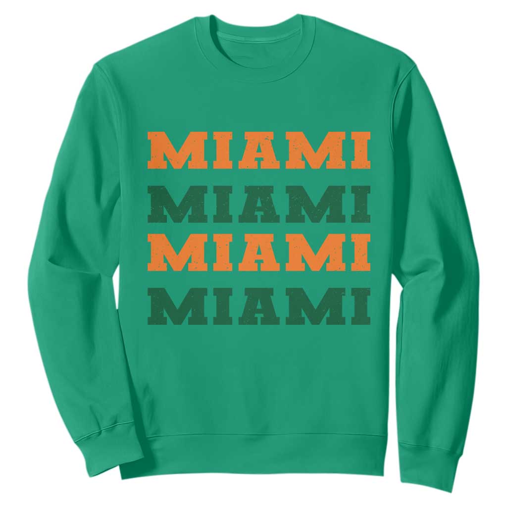 Miami Sweatshirt Retro Florida FL Vintage Athletic Sports TS10 Irish Green Print Your Wear