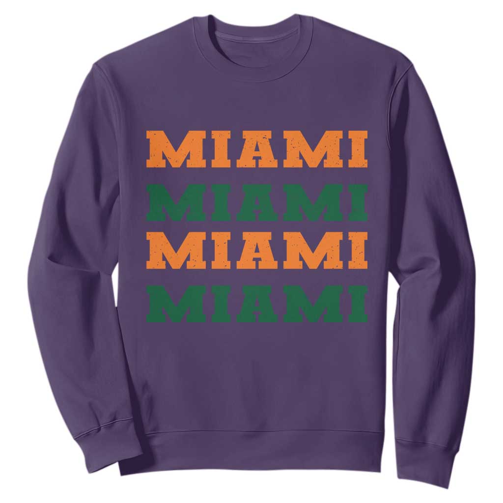 Miami Sweatshirt Retro Florida FL Vintage Athletic Sports TS10 Purple Print Your Wear