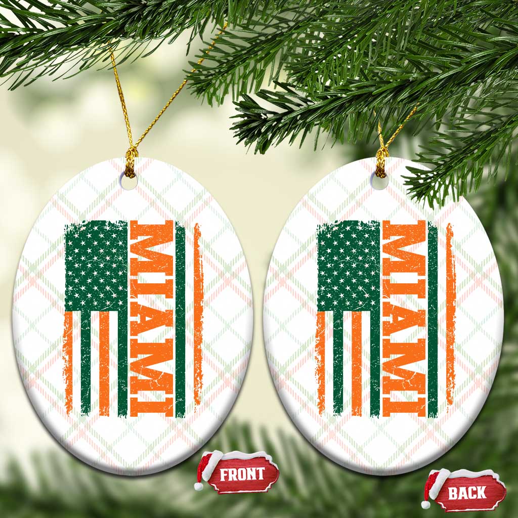 Vintage Miami Ceramic Ornament Classic Retro City USA Flag Game Day TS10 Print Your Wear