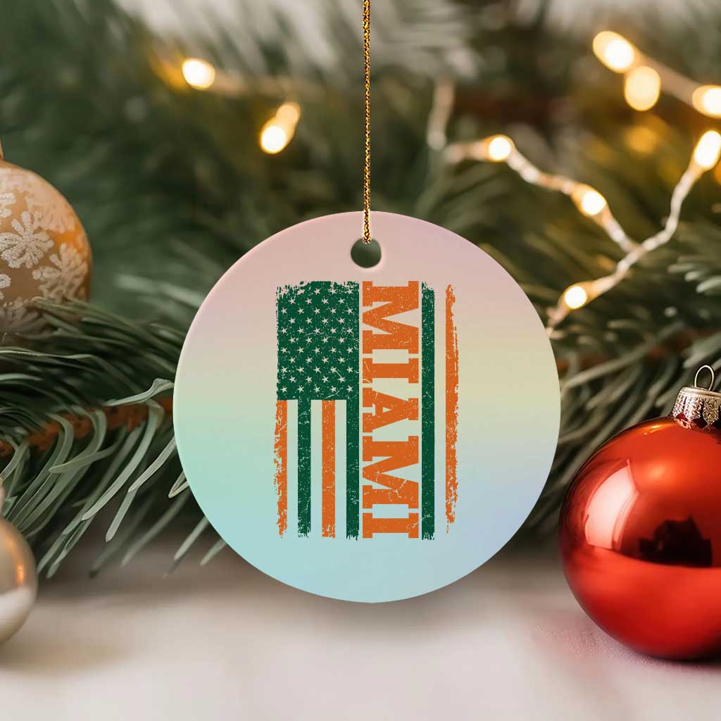 Vintage Miami Ceramic Ornament Classic Retro City USA Flag Game Day TS10 1pc Pastel Print Your Wear