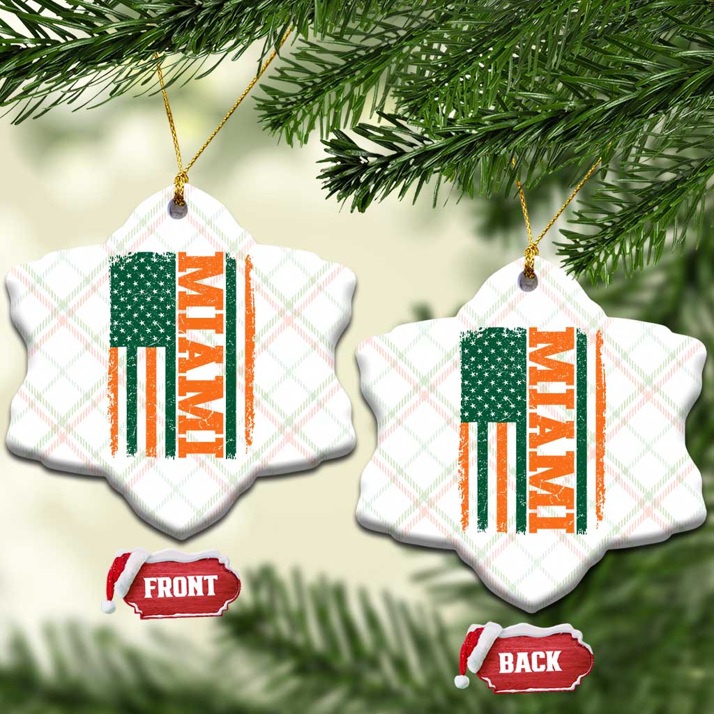 Vintage Miami Ceramic Ornament Classic Retro City USA Flag Game Day TS10 Print Your Wear