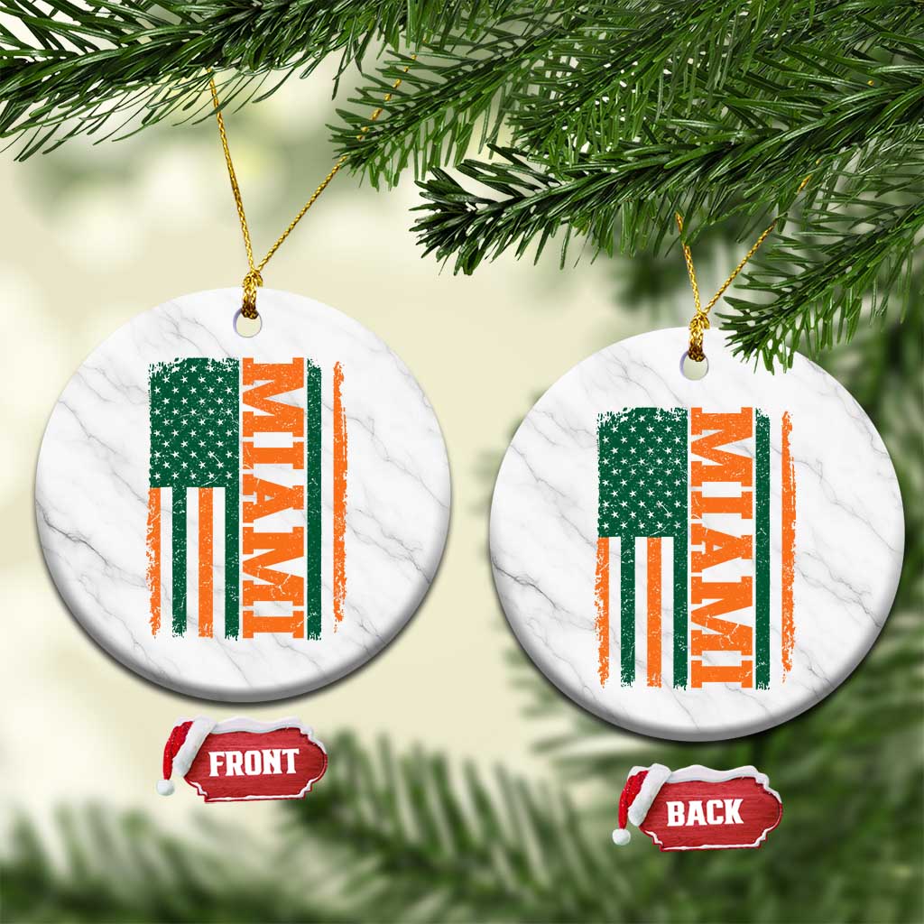 Vintage Miami Ceramic Ornament Classic Retro City USA Flag Game Day TS10 1pc White Marble Print Your Wear