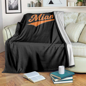 Vintage Miami Throw Blanket Florida FL Varsity Script Retro Vintage Athletic Sports TS10 Print Your Wear